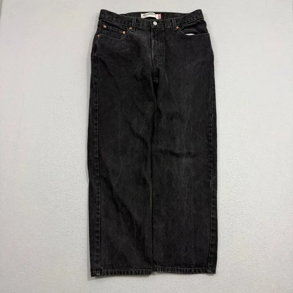 Vintage Levis 550 Relaxed Fit Jeans Men's 34x30 Black Denim y2k 2007 Western